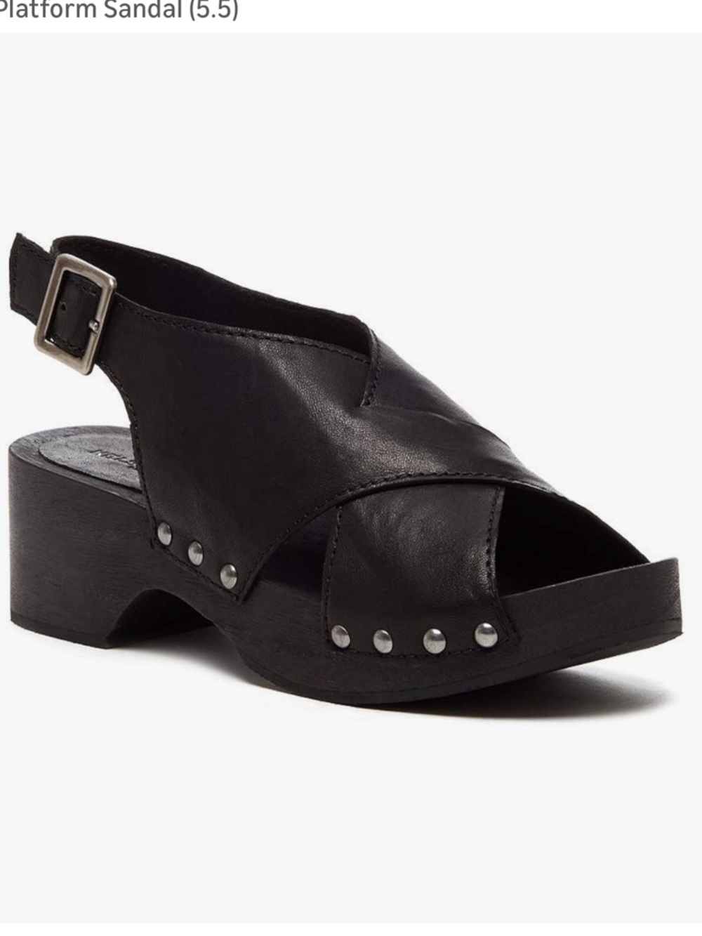 Kelsi Dagger NWT Brooklyn Score Black Leather Studded Platform Sandal 5.5 Boho